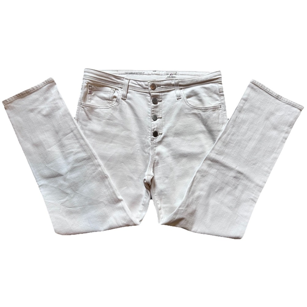 Adriano Goldschmied The Isabelle High Rise Straight Crop White Jeans 31R. *135